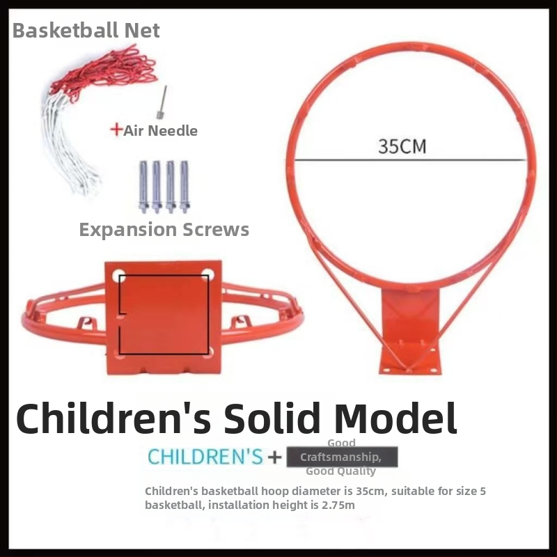 Falihoz erősített vasból készült kosárlabda gyűrű, kültéri és otthoni használatra, kosárkeret.