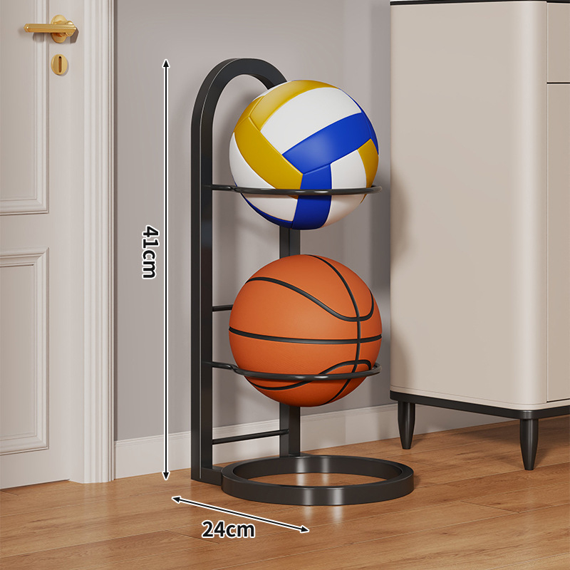 Otthon használatra készült összecsukható golyóállvány szénacélból, alkalmas kosárlabda-, futball- és egyéb labdákhoz | Márka: Evesigar/Isijia