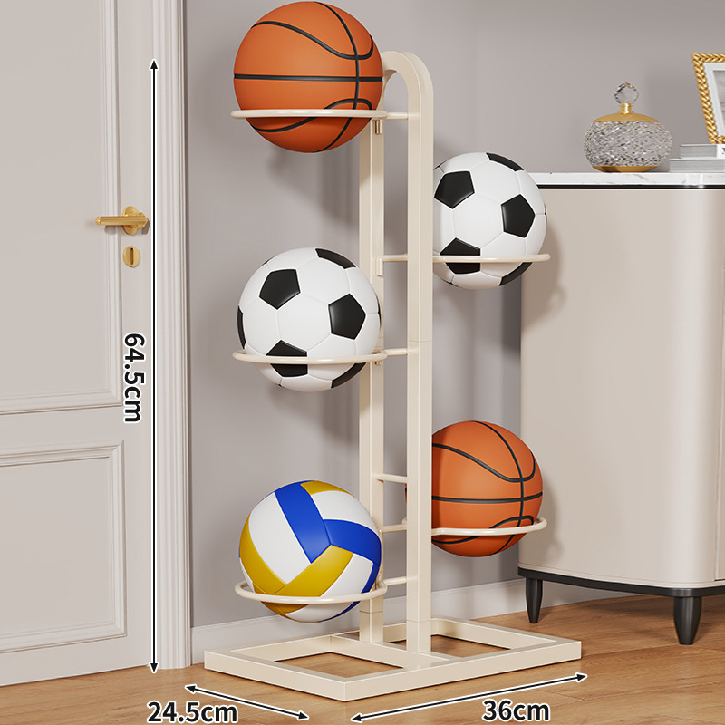 Otthon használatra készült összecsukható golyóállvány szénacélból, alkalmas kosárlabda-, futball- és egyéb labdákhoz | Márka: Evesigar/Isijia