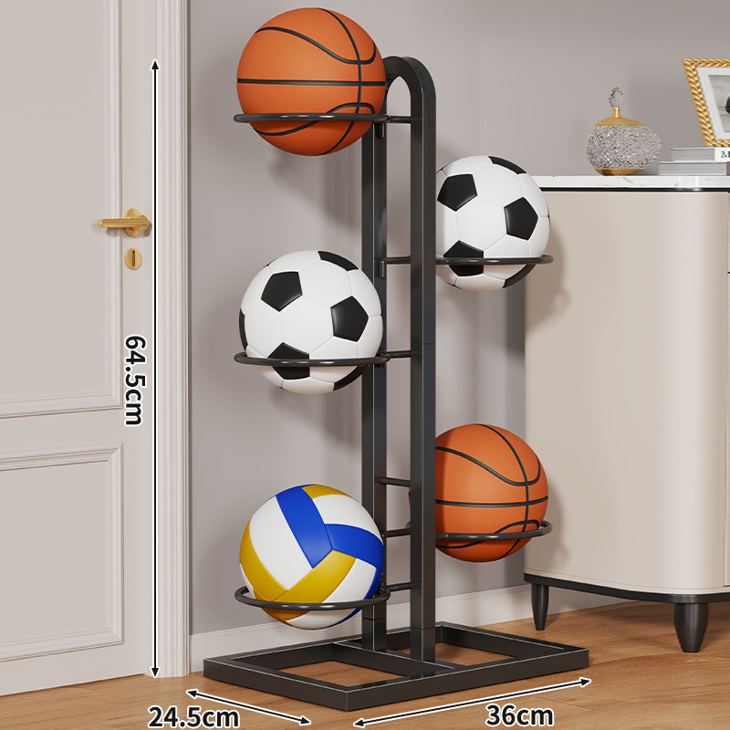 Otthon használatra készült összecsukható golyóállvány szénacélból, alkalmas kosárlabda-, futball- és egyéb labdákhoz | Márka: Evesigar/Isijia