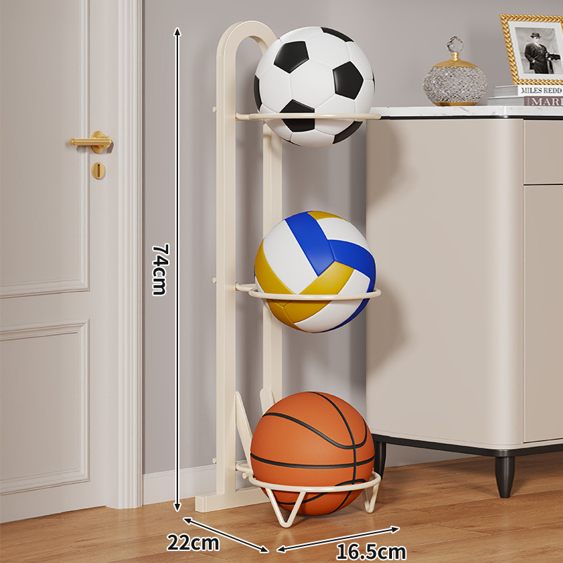 Otthon használatra készült összecsukható golyóállvány szénacélból, alkalmas kosárlabda-, futball- és egyéb labdákhoz | Márka: Evesigar/Isijia