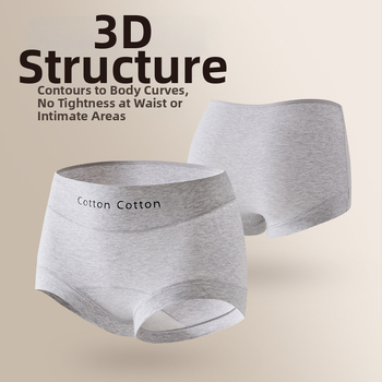 Boxeri pentru femei din bumbac, talie medie, respirabili și antibacterieni