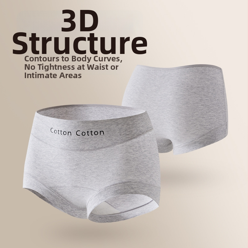 Boxeri pentru femei din bumbac, talie medie, respirabili și antibacterieni