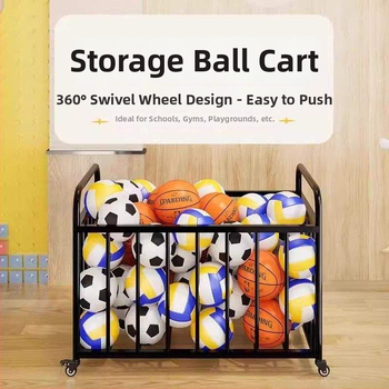 Mozgatható kültéri kosárlabda keret és labdabetároló kocsi iskolai sportpályához