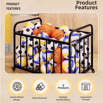 Mozgatható kültéri kosárlabda keret és labdabetároló kocsi iskolai sportpályához