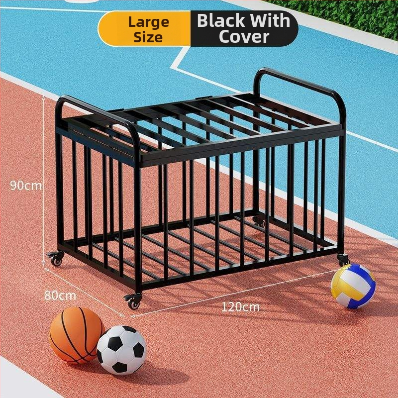 Mozgatható kültéri kosárlabda keret és labdabetároló kocsi iskolai sportpályához