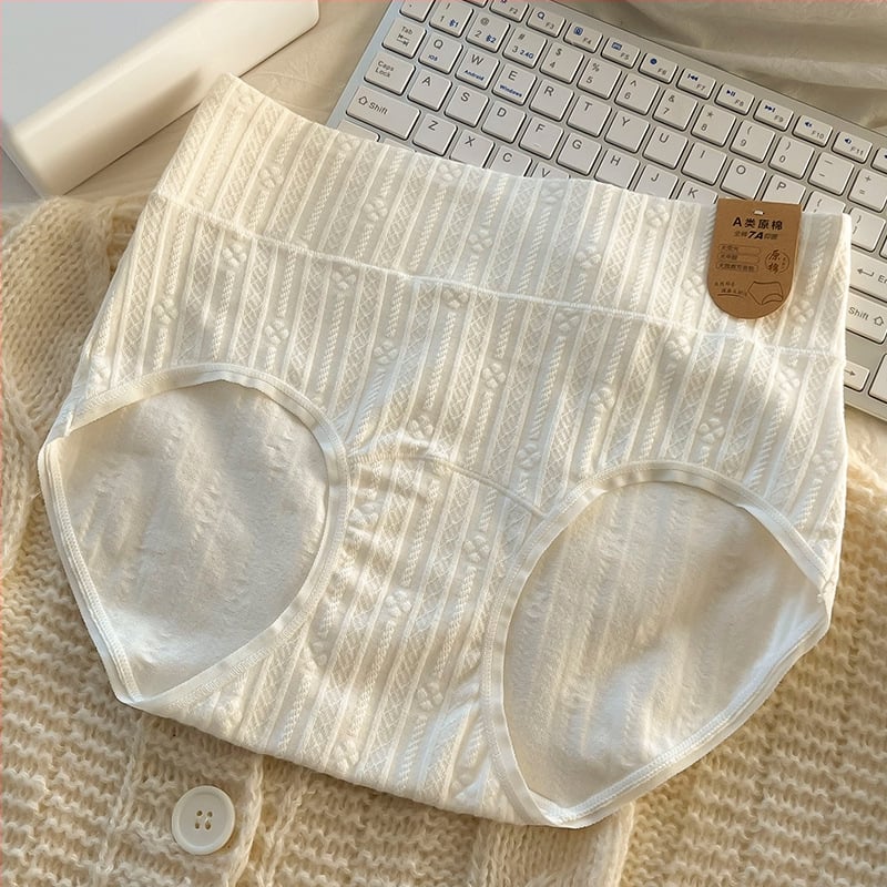 Chiloți damă talie înaltă din bumbac, antibacteriale, ridicare șolduri, conturarea abdomenului, respirabil, țesătură jacquard