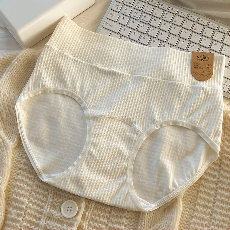 Chiloți damă talie înaltă din bumbac, antibacteriale, ridicare șolduri, conturarea abdomenului, respirabil, țesătură jacquard