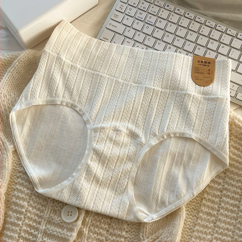 Chiloți damă talie înaltă din bumbac, antibacteriale, ridicare șolduri, conturarea abdomenului, respirabil, țesătură jacquard