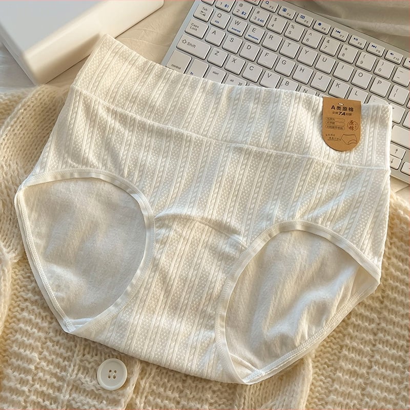 Chiloți damă talie înaltă din bumbac, antibacteriale, ridicare șolduri, conturarea abdomenului, respirabil, țesătură jacquard