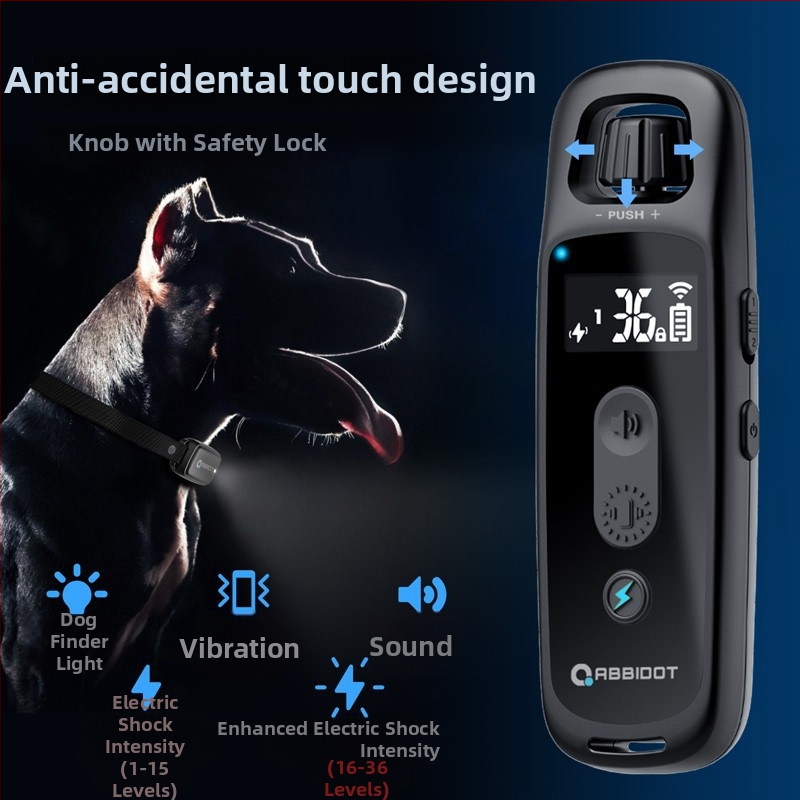 ABBIDOT Diaľkovo ovládateľný elektrický obojok pre psy — výcvikové zariadenie a proti šteknutiu, polyester