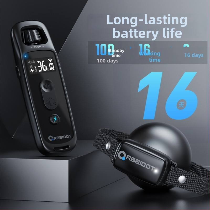 ABBIDOT Diaľkovo ovládateľný elektrický obojok pre psy — výcvikové zariadenie a proti šteknutiu, polyester