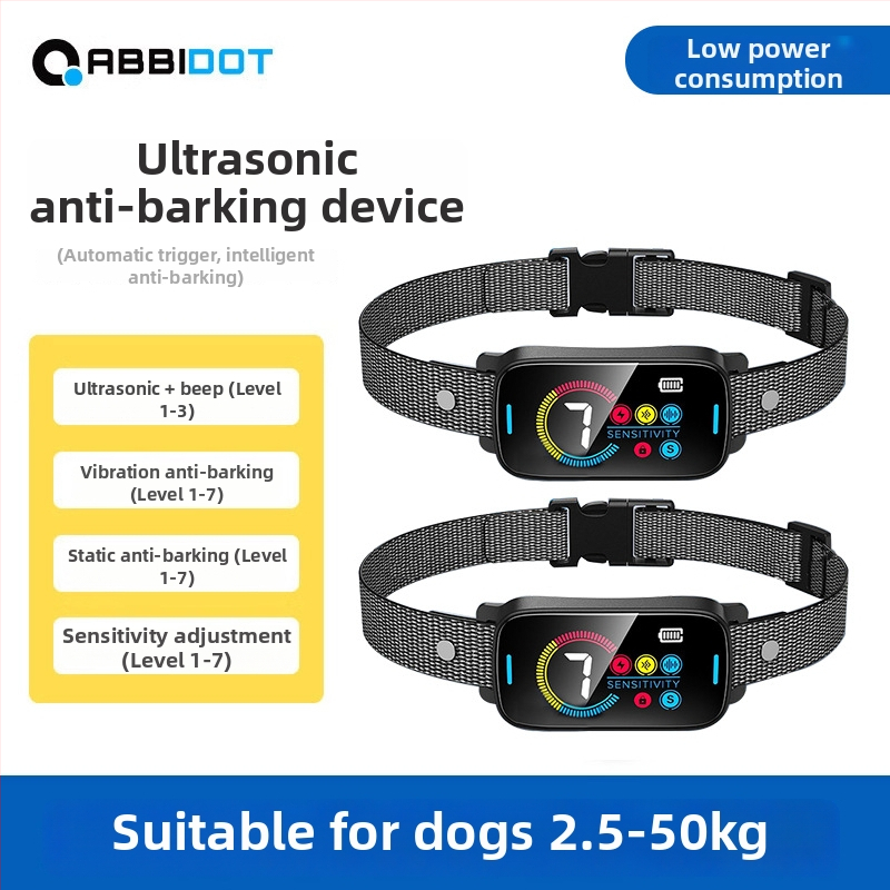 ABBIDOT Τηλεχειριζόμενος ηλεκτρικός κολάρος εκπαίδευσης σκύλων — συσκευή εκπαίδευσης και αντί-γαβγίσματος, πολυεστέρας