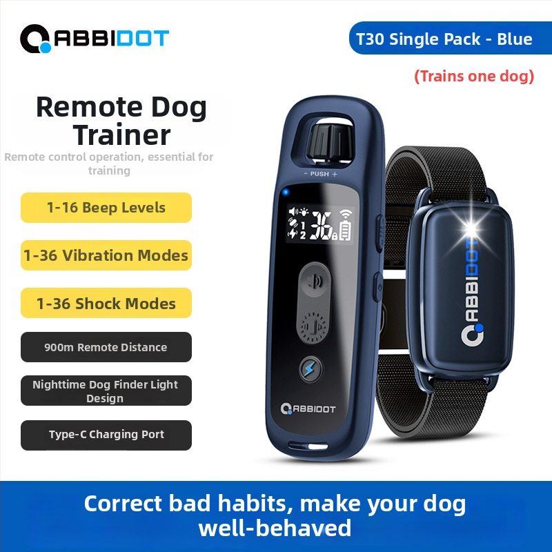 ABBIDOT Τηλεχειριζόμενος ηλεκτρικός κολάρος εκπαίδευσης σκύλων — συσκευή εκπαίδευσης και αντί-γαβγίσματος, πολυεστέρας