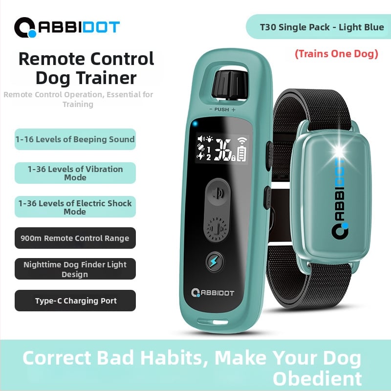 ABBIDOT Τηλεχειριζόμενος ηλεκτρικός κολάρος εκπαίδευσης σκύλων — συσκευή εκπαίδευσης και αντί-γαβγίσματος, πολυεστέρας