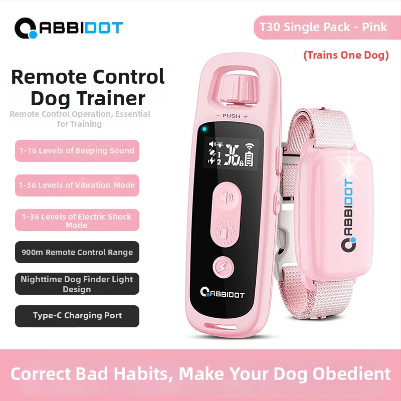 ABBIDOT Τηλεχειριζόμενος ηλεκτρικός κολάρος εκπαίδευσης σκύλων — συσκευή εκπαίδευσης και αντί-γαβγίσματος, πολυεστέρας