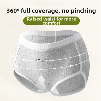 Chiloți de damă din bumbac, talie înaltă, respirabili, antibacteriali, căptușeală 100% din bumbac