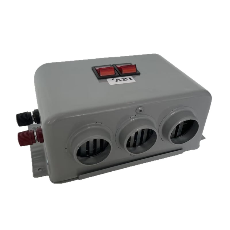 Автомобилен нагревател с три отвора, 12V/24V, 400–800 W, метално тяло от желязо и мед, за размразяване и дефогване на стъклото
