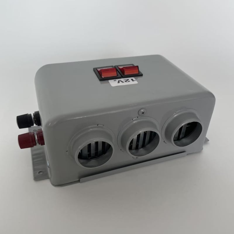 Автомобилен нагревател с три отвора, 12V/24V, 400–800 W, метално тяло от желязо и мед, за размразяване и дефогване на стъклото