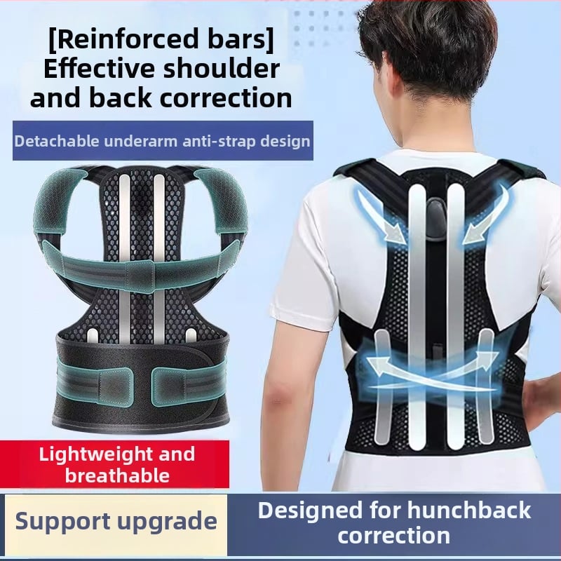 Felnőtt testtartás-korrigáló öv, uniszex, láthatatlan vállnyitás, egyenes hátsó tartás, modell üreges vázzal
