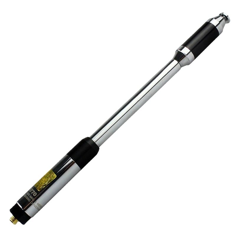 RH770 antena, raspon 144/430 MHz, impedancija 50 Ω, domet 1,5–3 km