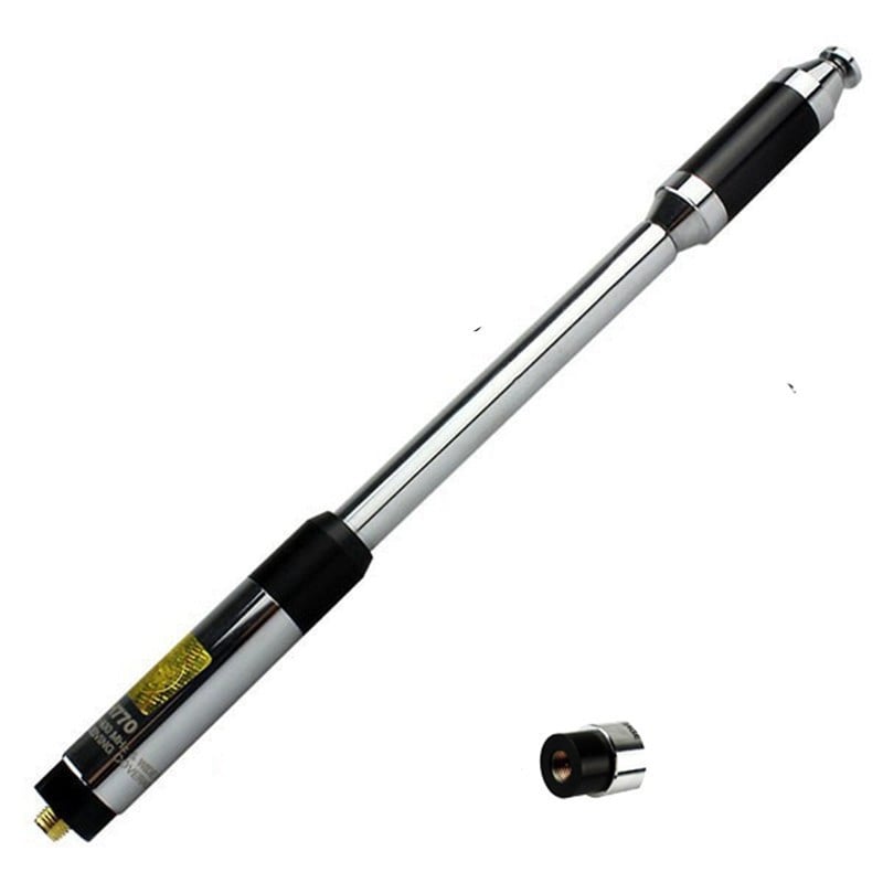 RH770 antena, raspon 144/430 MHz, impedancija 50 Ω, domet 1,5–3 km