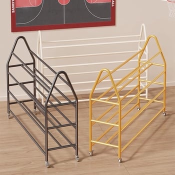 Mobil labdatároló állvány tornaterembe – szénacél keret, Evesigar/Isijia márka, kosárlabda, röplabda és futball számára