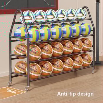 Mobil labdatároló állvány tornaterembe – szénacél keret, Evesigar/Isijia márka, kosárlabda, röplabda és futball számára