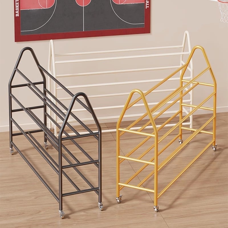 Mobil labdatároló állvány tornaterembe – szénacél keret, Evesigar/Isijia márka, kosárlabda, röplabda és futball számára