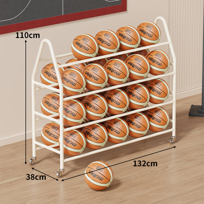 Mobil labdatároló állvány tornaterembe – szénacél keret, Evesigar/Isijia márka, kosárlabda, röplabda és futball számára
