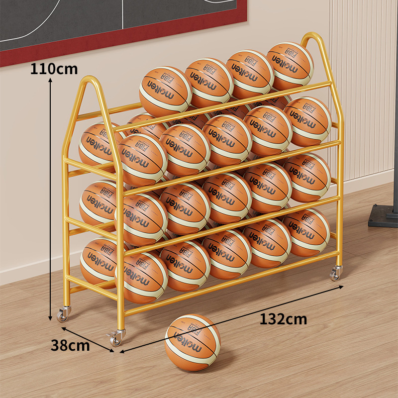 Mobil labdatároló állvány tornaterembe – szénacél keret, Evesigar/Isijia márka, kosárlabda, röplabda és futball számára
