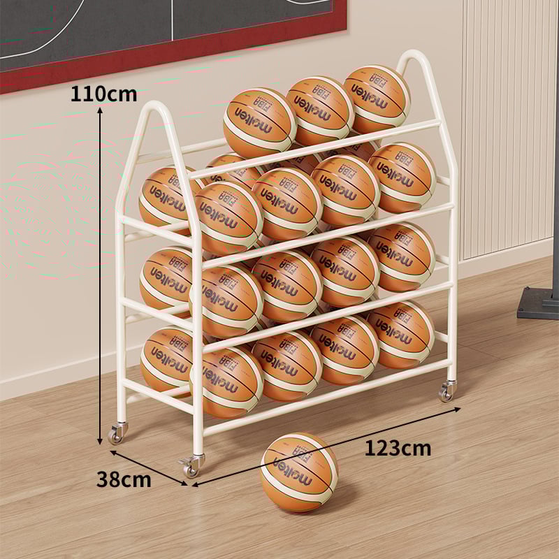 Mobil labdatároló állvány tornaterembe – szénacél keret, Evesigar/Isijia márka, kosárlabda, röplabda és futball számára