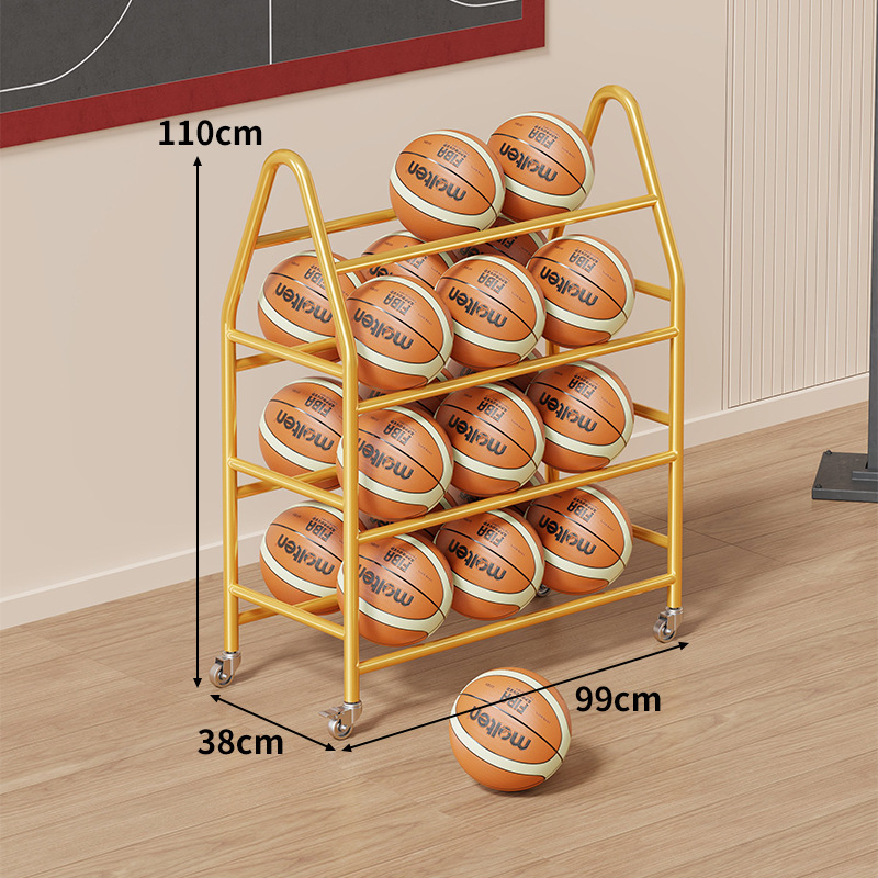 Mobil labdatároló állvány tornaterembe – szénacél keret, Evesigar/Isijia márka, kosárlabda, röplabda és futball számára