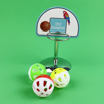 Jucărie de antrenament pentru papagali — suport metalic pentru baschet, din oțel inoxidabil, origine Shandong, marcă Happy Parrot, fără a fi importat.