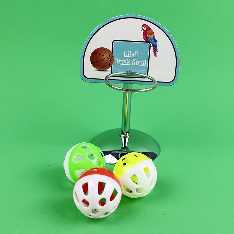 Jucărie de antrenament pentru papagali — suport metalic pentru baschet, din oțel inoxidabil, origine Shandong, marcă Happy Parrot, fără a fi importat.