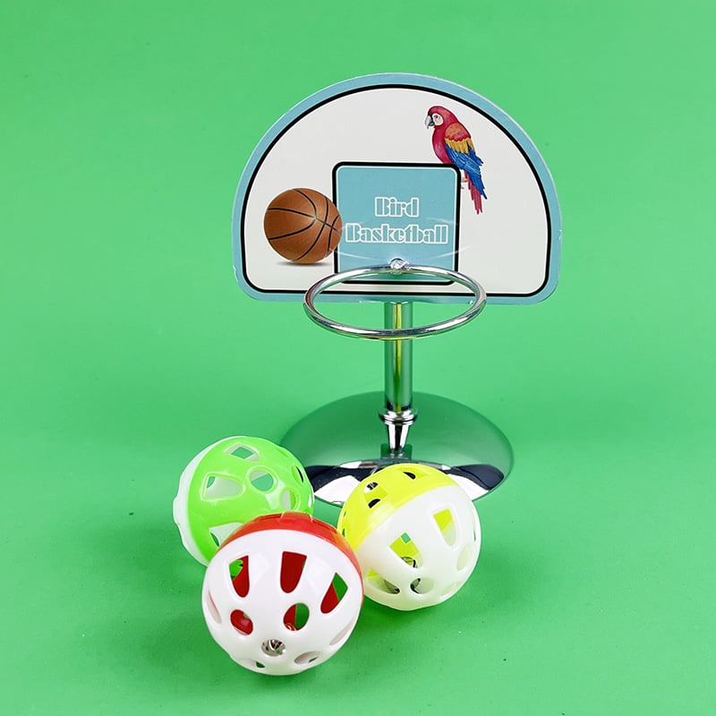 Jucărie de antrenament pentru papagali — suport metalic pentru baschet, din oțel inoxidabil, origine Shandong, marcă Happy Parrot, fără a fi importat.