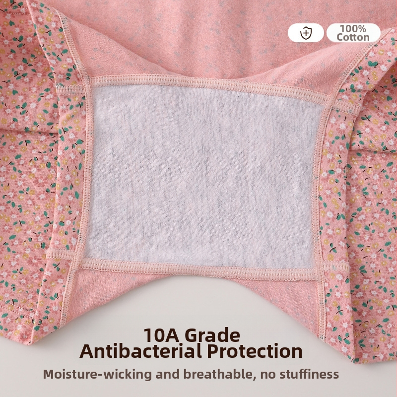 Lenjerie intimă pentru femei, talie medie, material principal 90–95% bumbac, căptușeală în zona inghinală 100% bumbac, potrivită pentru toate anotimpurile