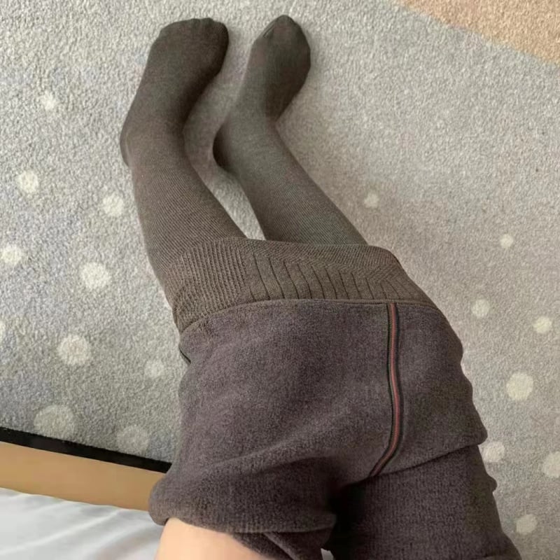 Pamukaste legice s fleece podstavom, visokim strukom, debeli, za jesen-zimu