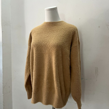 Mohair pleteni džemper s kapuljom – dugi rukavi, ravni kroj, literarno retro Zen stil, 90–95% mohair