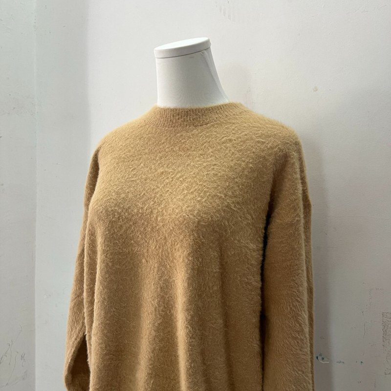 Mohair pleteni džemper s kapuljom – dugi rukavi, ravni kroj, literarno retro Zen stil, 90–95% mohair