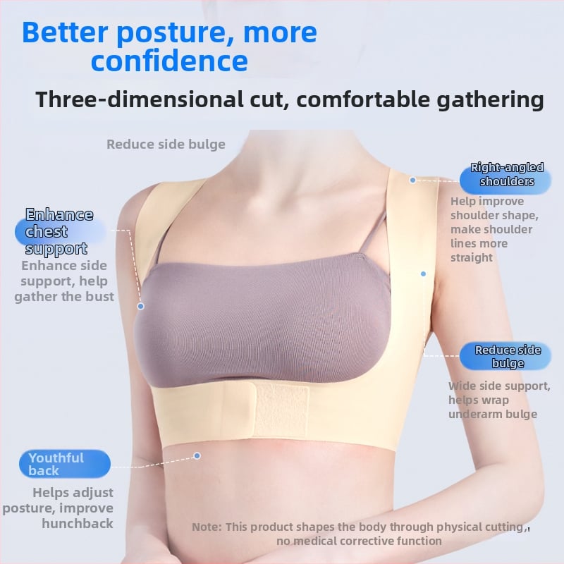 Hát tartáskorrektor — lélegző, könnyű, nyitott vállak dizájn, felnőtt nőknek, ülő testtartás támogatása