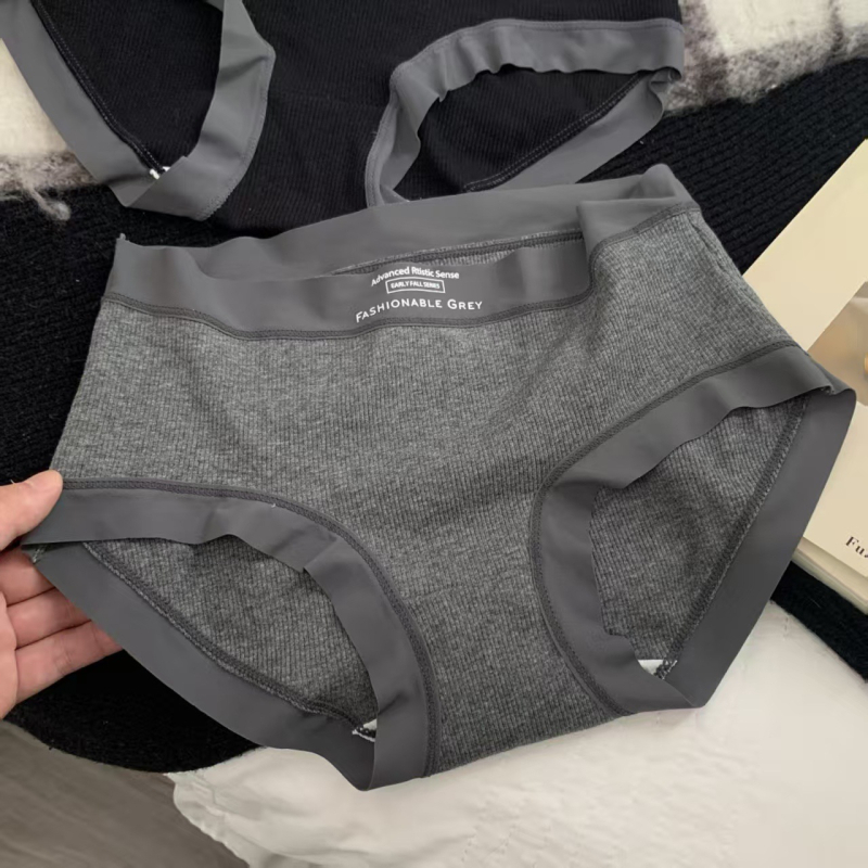 Chiloți pentru femei din bumbac pur, stil casual japonez retro — talie medie, respirabil, 90–95% bumbac, căptușeală din bumbac în zona inghinală