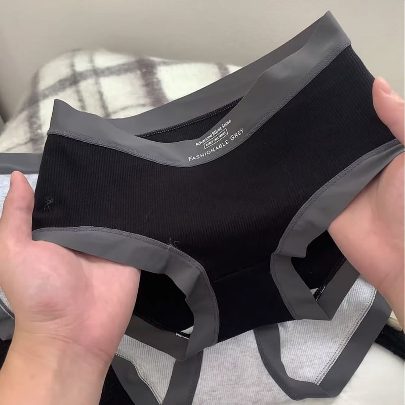 Chiloți pentru femei din bumbac pur, stil casual japonez retro — talie medie, respirabil, 90–95% bumbac, căptușeală din bumbac în zona inghinală