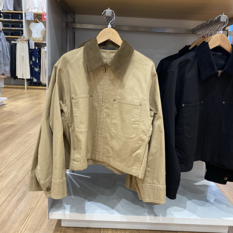 Jakna od mješavine chenille-spandex, dugi rukavi, polo ovratnik sa zatvaranjem na zip, slobodan kroj