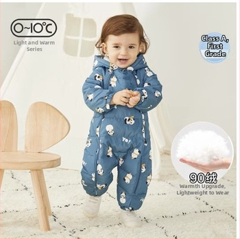 Unisex novorodenecký zimný down overal, výplň: biely kačací down 50–55%, vonkajší materiál: polyester, podšívka: polyester