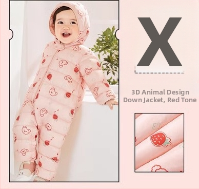 Unisex novorodenecký zimný down overal, výplň: biely kačací down 50–55%, vonkajší materiál: polyester, podšívka: polyester