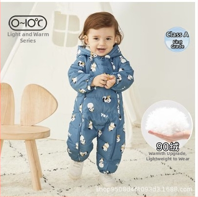 Unisex novorodenecký zimný down overal, výplň: biely kačací down 50–55%, vonkajší materiál: polyester, podšívka: polyester