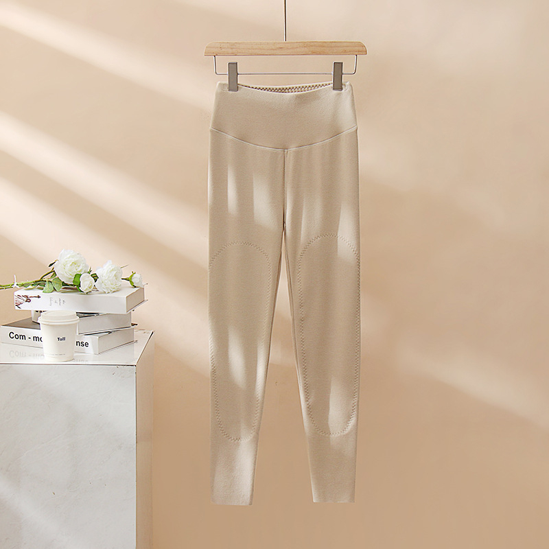 Ženske termo tajice s flisom, koljena zaštita, visoki struk, oblikovanje tijela, ekstra debeli materijal 301-350 g/m²