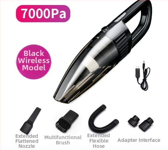 Prenosný ručný vysávač do auta, nabíjateľný, 7,4 V, 120 W, sací výkon 7500 Pa