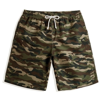 Maskirne muške casual hlače, srednja struka, ravni kroj, prozračna poliesterova smesa